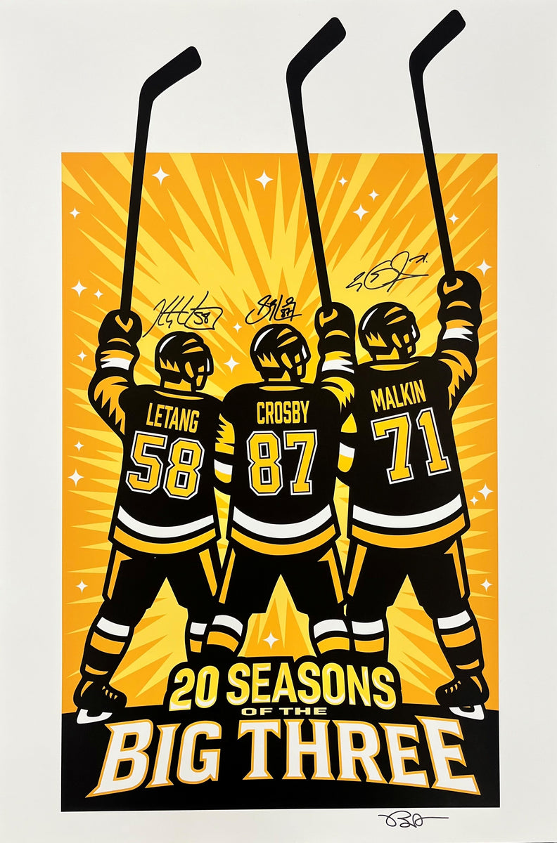 The Big Three Autographed Limited-Edition Canvas (26” x 44”) out