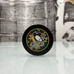 Autographed Penguins Black Hockey History Puck, Various Players
