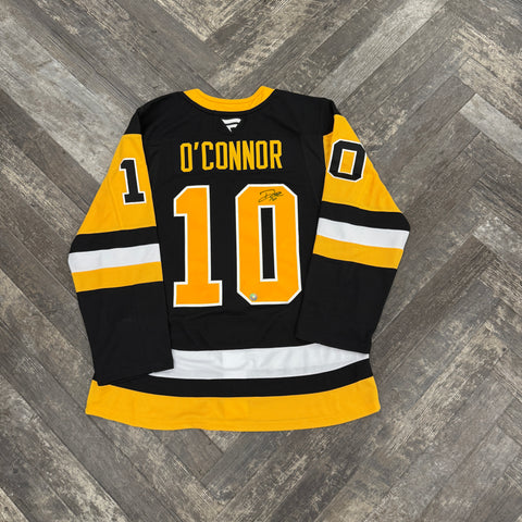 Drew O'Connor Autographed Pittsburgh Gold Home Jersey (Fanatics, Includes Highmark Patch)