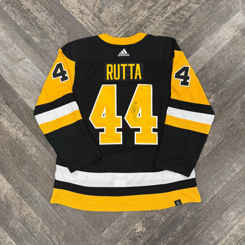 Jan Rutta Autographed Pittsburgh Gold Home Jersey (Adidas, No Highmark Patch)