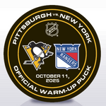 Official Pittsburgh Penguins Warm-Up Puck - PIT vs NYR - October 11, 2025