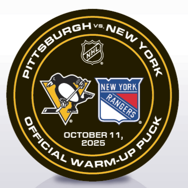 Official Pittsburgh Penguins Warm-Up Puck - PIT vs NYR - October 11, 2025