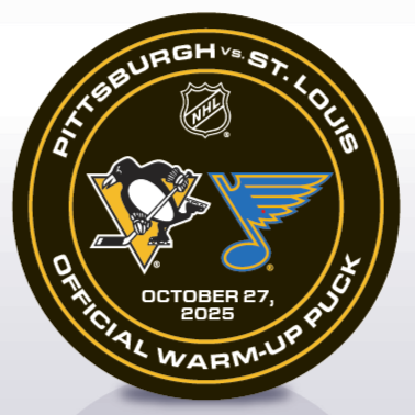 Official Pittsburgh Penguins Warm-Up Puck - PIT vs STL - October 27, 2025