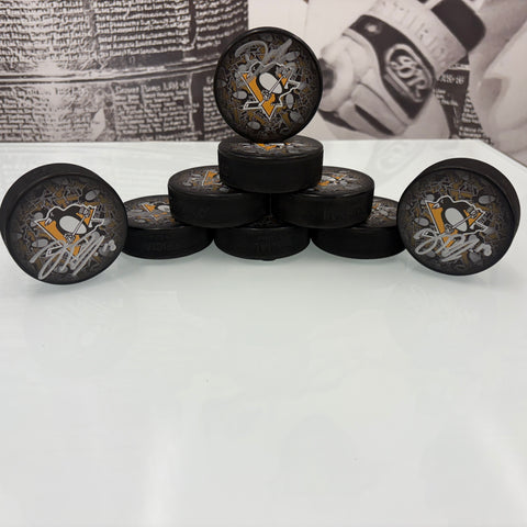 Autographed Penguins Her Hockey Puck, Various Players