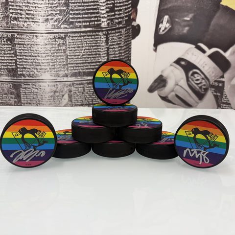 Autographed Penguins Pride Puck, Various Players