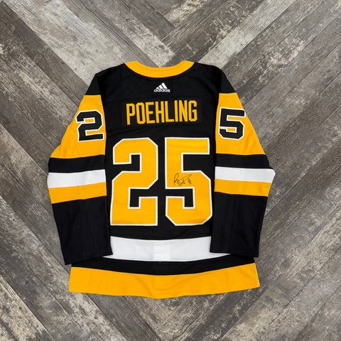 Ryan Poehling Autographed Pittsburgh Gold Home Jersey (Adidas, Includes Highmark Patch)